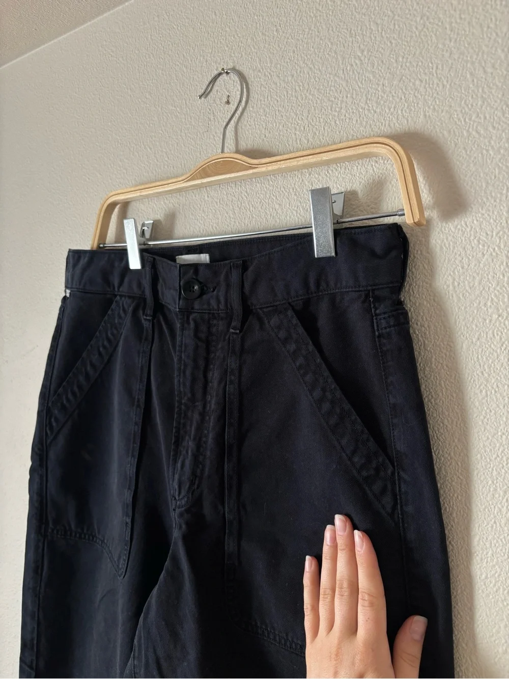 NEW Citizens Of Humanity Ayla Black High-Rise Wide Leg Cargo Utility Jeans 28